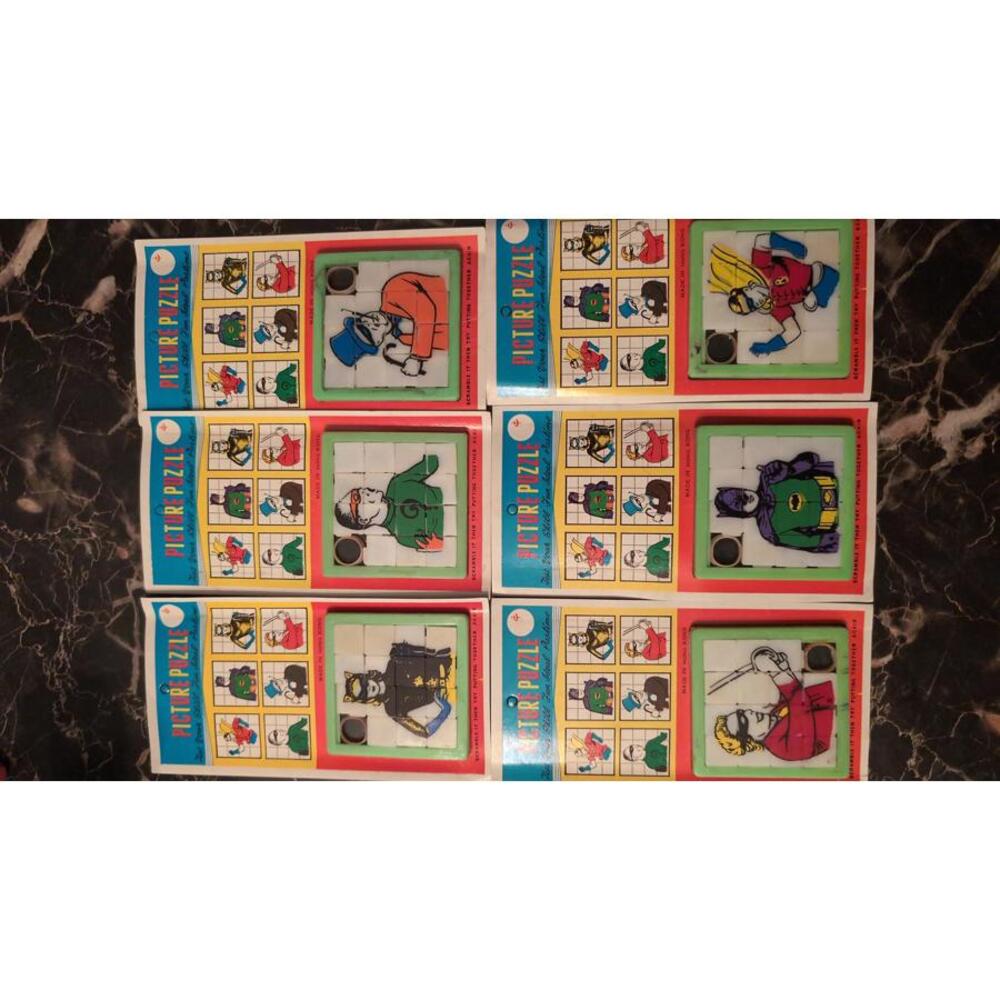 1960's Batman rare picture slide puzzles complete set of 6 old new Unpunched toy